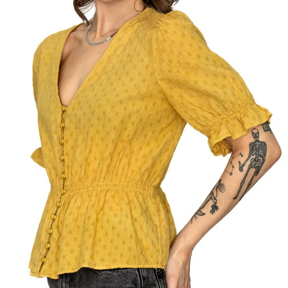 Madewell • Small • Short Sleeve Blouse • Yellow - Picture 3 of 8